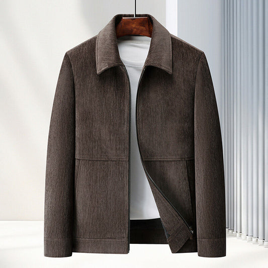 Men's Jacket Lapel Casual Coat Middle-aged Shirt