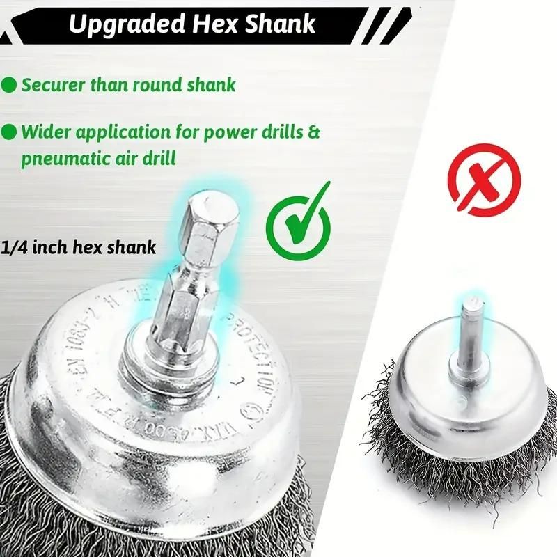 Wheel Brush  3" Drill To Metal Connector